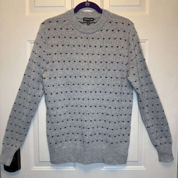 Toad&Co Cazadero Crew Sweater Heather Grey Birdseye Pattern Men's Sz S - Picture 1 of 12